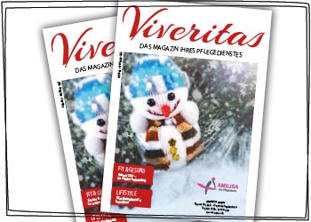 Das Titelblatt der Winterausgabe 2022 des Pflegedienstmagazins Viveritas.